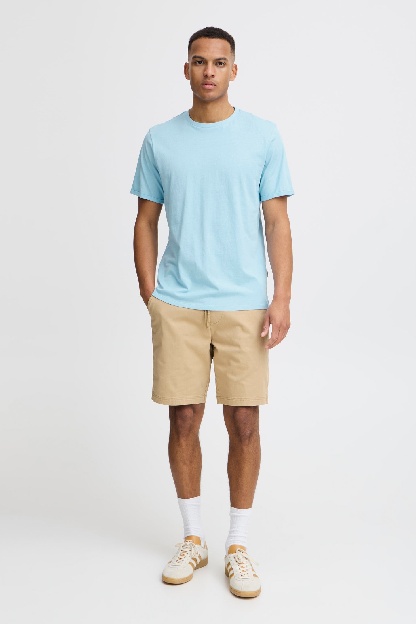 Cotton O-Neck Tee - Blue