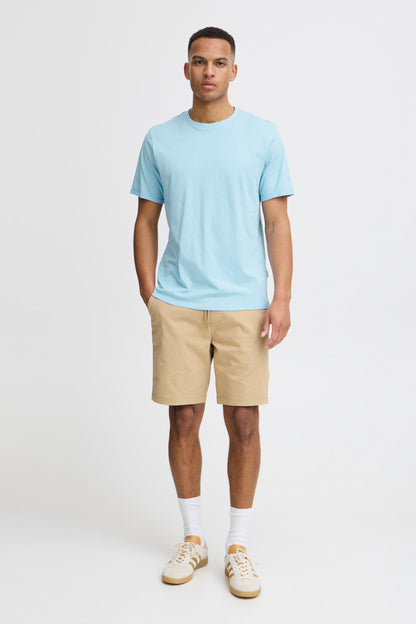 Cotton O-Neck Tee - Blue