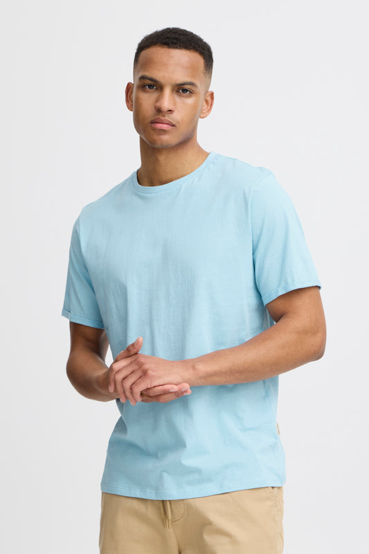 Cotton O-Neck Tee - Blue