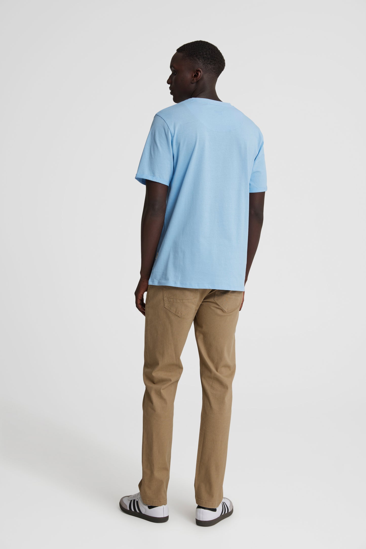 Cotton O-Neck Tee - Blue