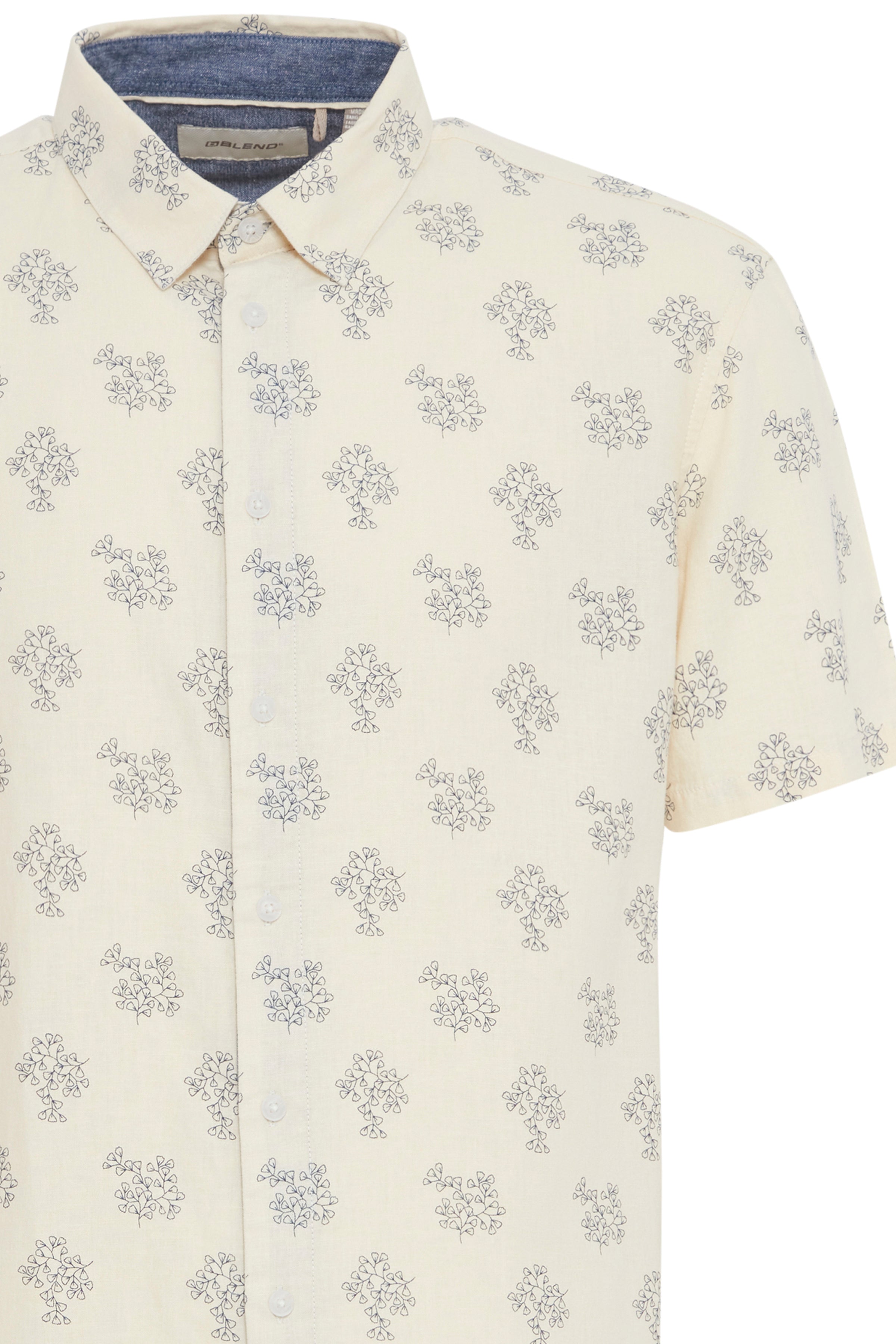 BHBOBBY Linen Mix Pattern Shirt - Cream