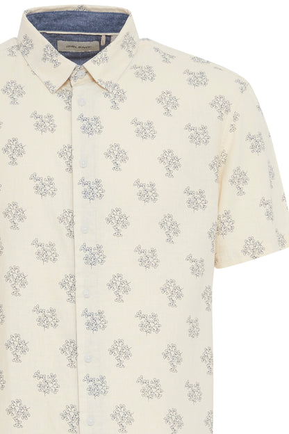 BHBOBBY Linen Mix Pattern Shirt - Cream
