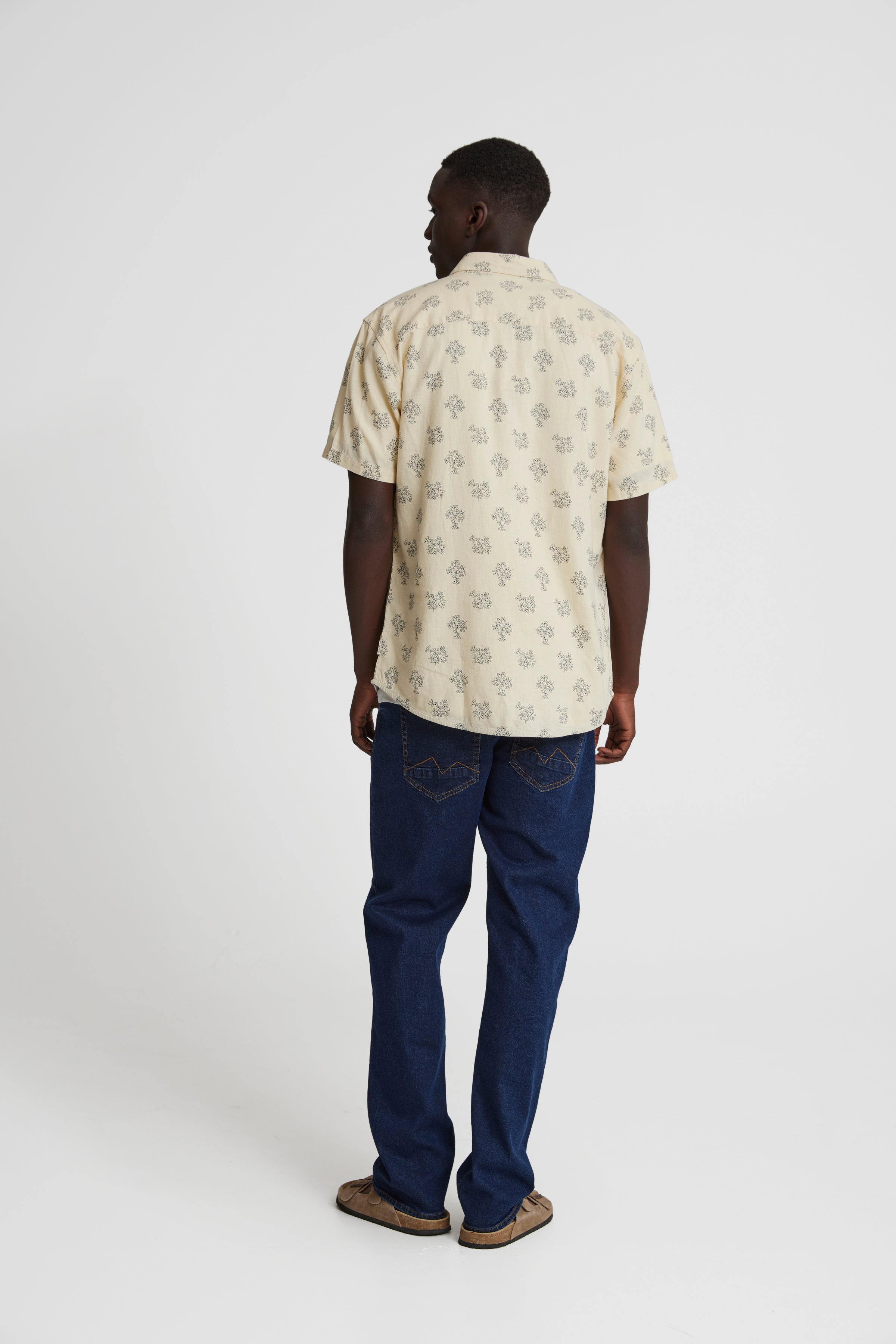 BHBOBBY Linen Mix Pattern Shirt - Cream
