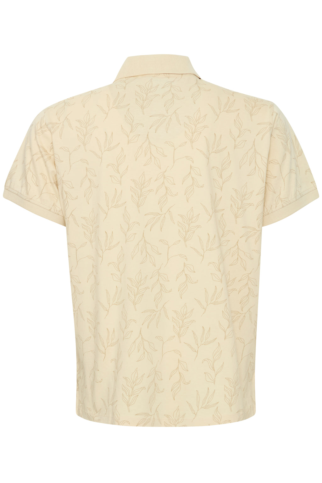 BHERON Floral Cotton Polo Shirt - Stone