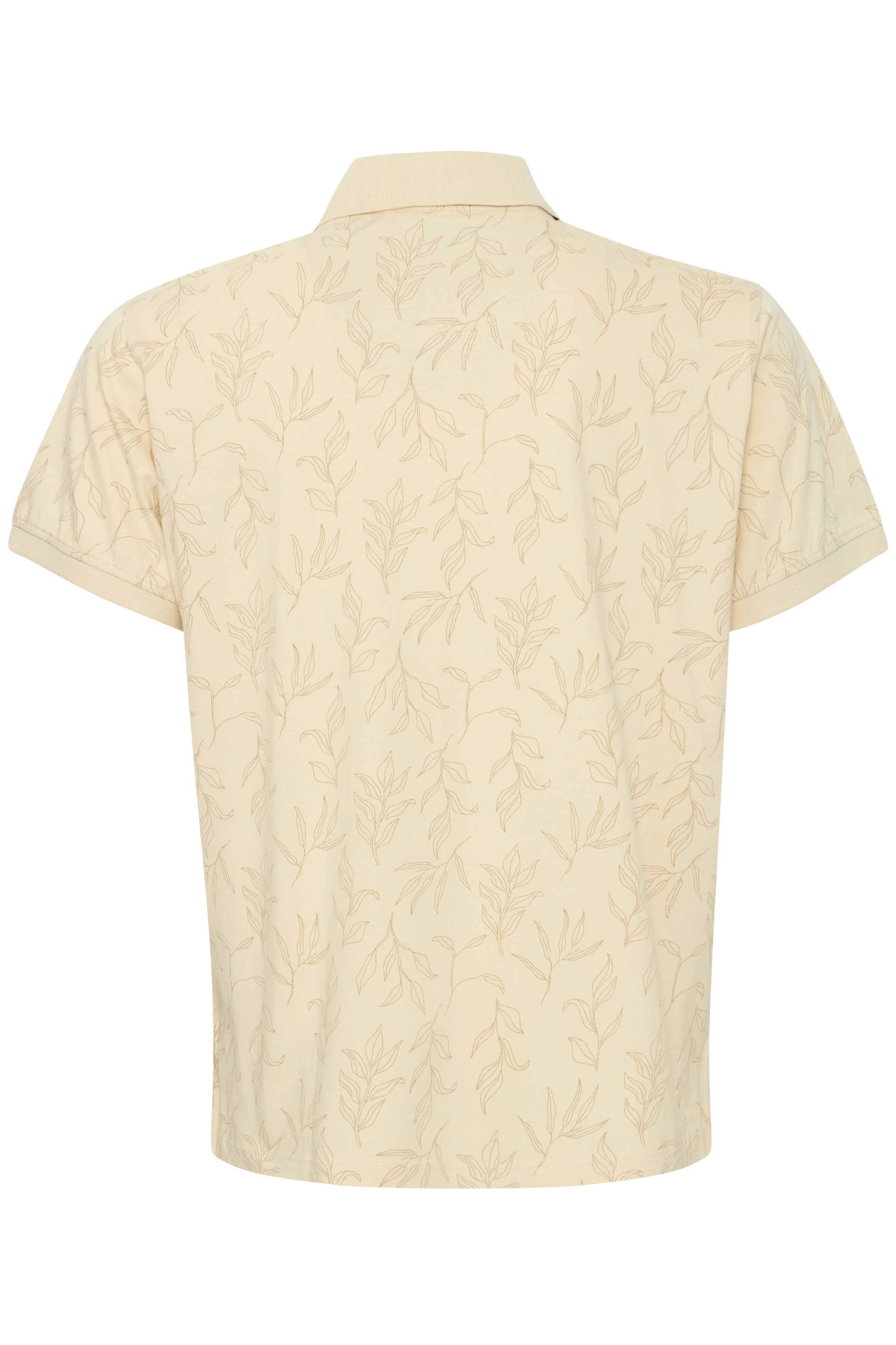 BHERON Floral Cotton Polo Shirt - Stone