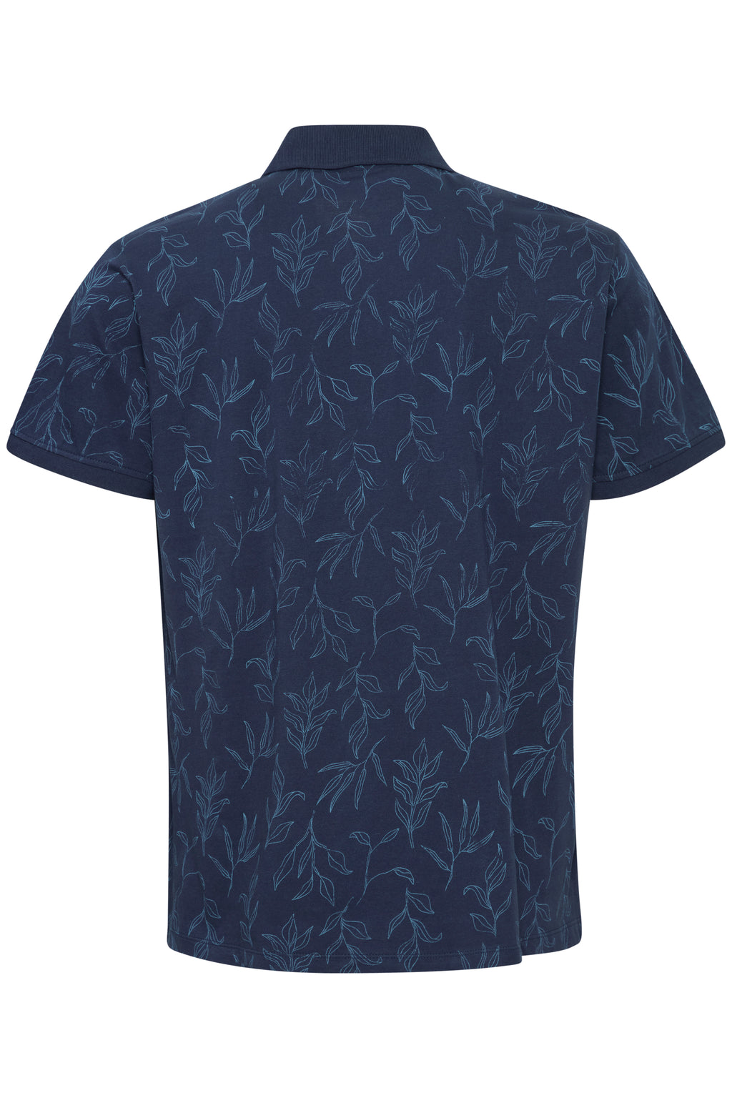 BHERON Floral Cotton Polo Shirt - Navy