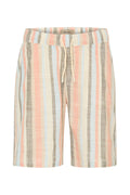 BHARV Cotton Striped Shorts - Peach/ Blue/ Olive