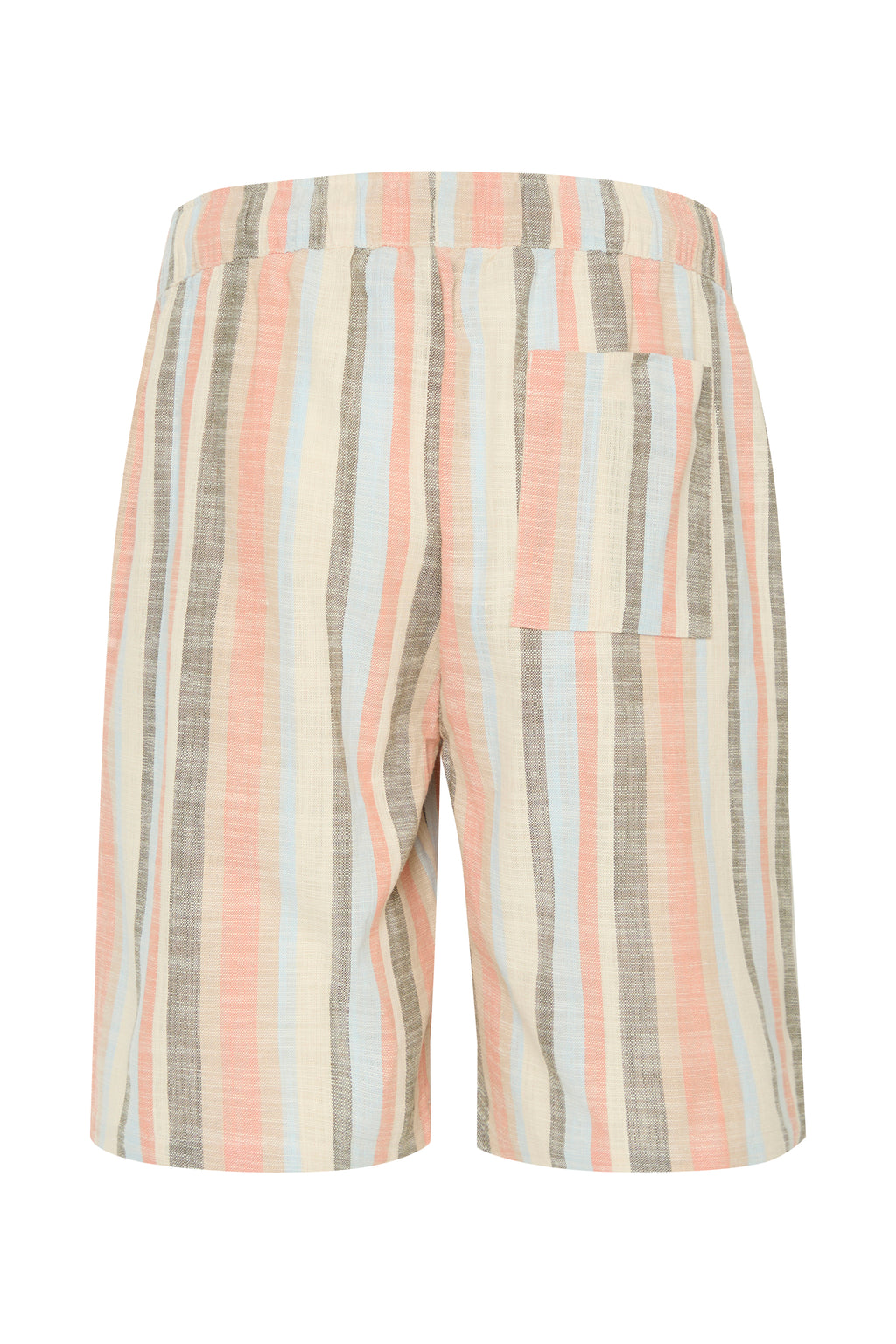 BHARV Cotton Striped Shorts - Peach/ Blue/ Olive