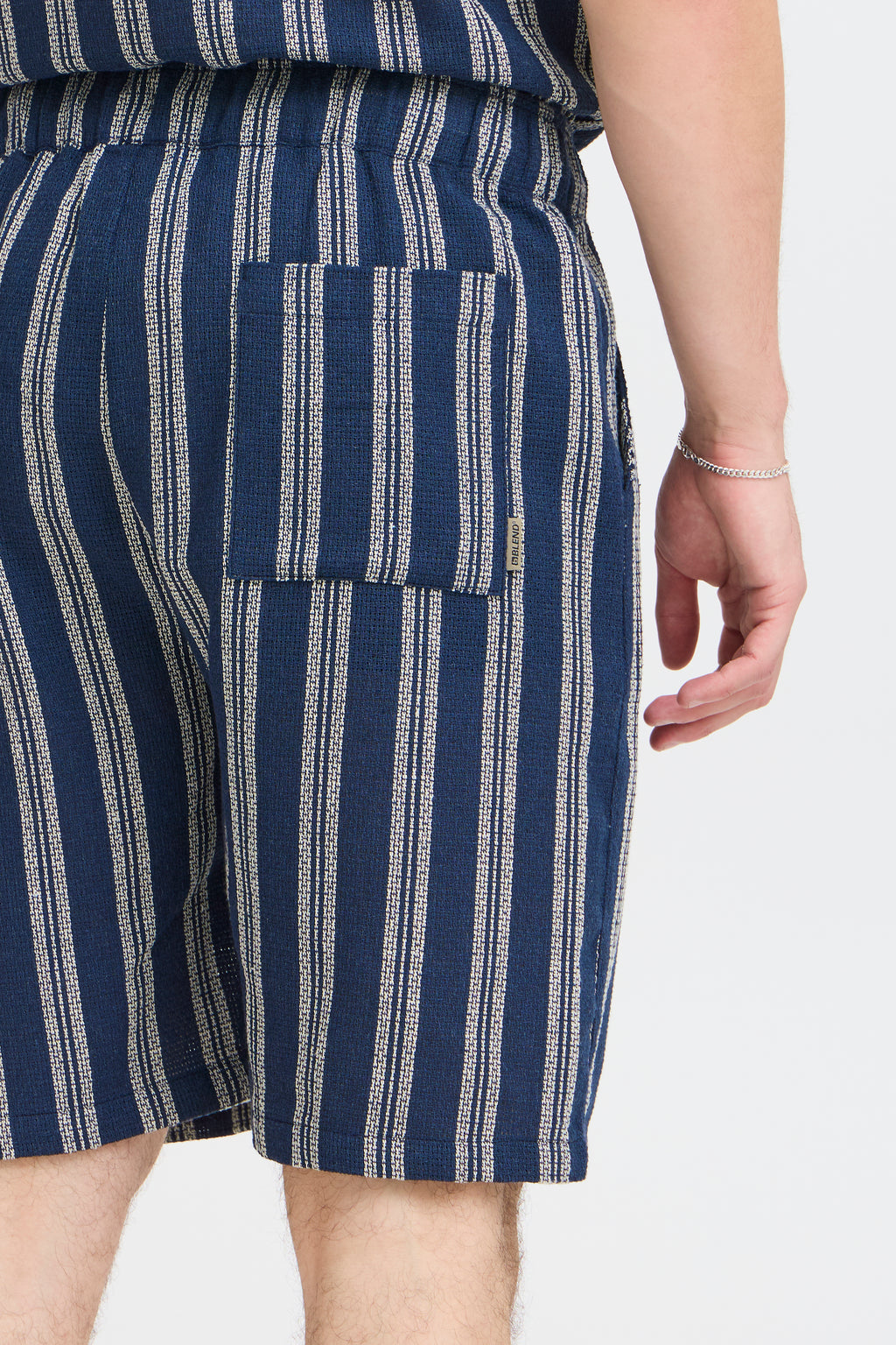 BHANDI Woven Striped Shorts - Navy