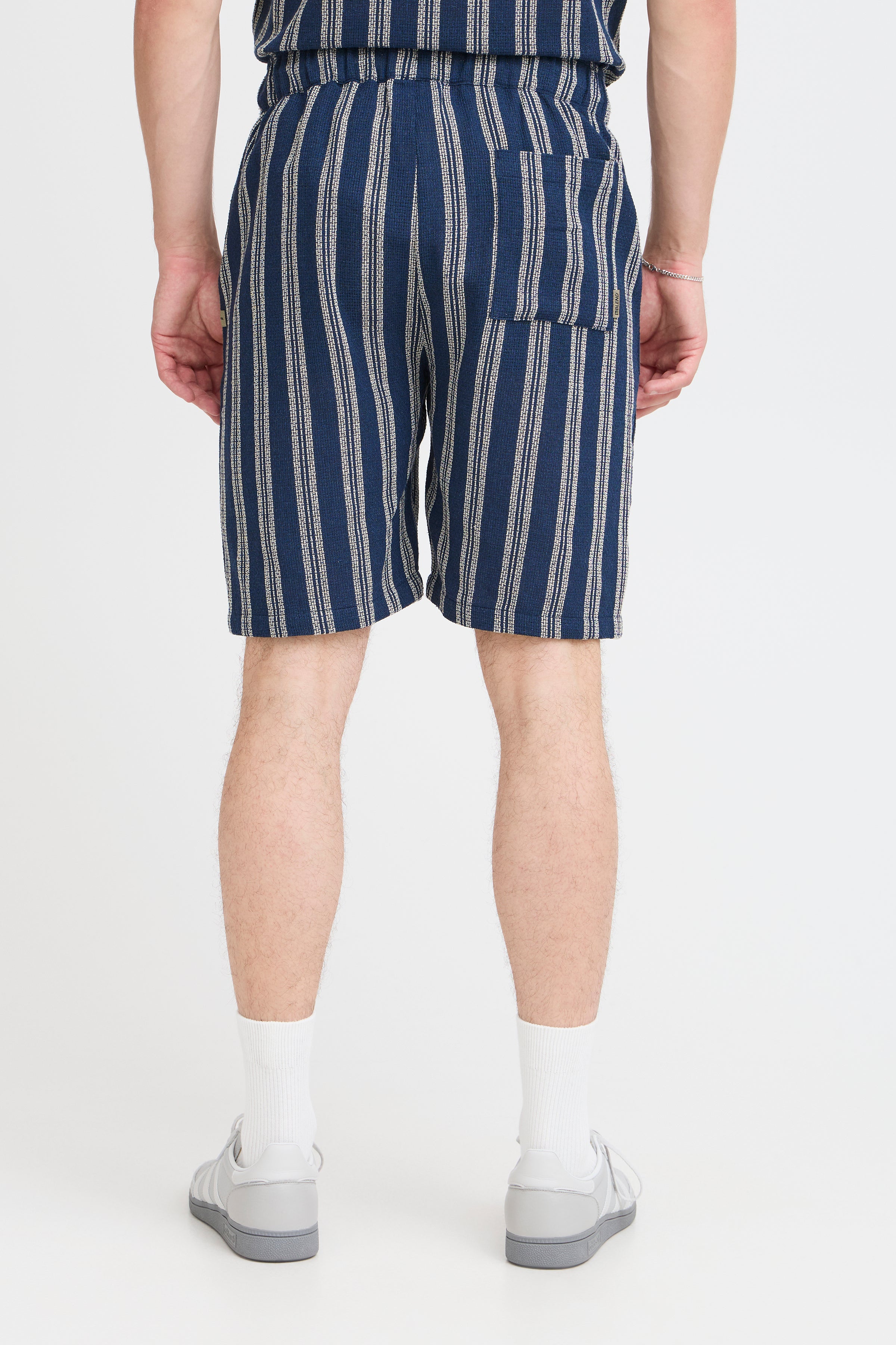 BHANDI Woven Striped Shorts - Navy