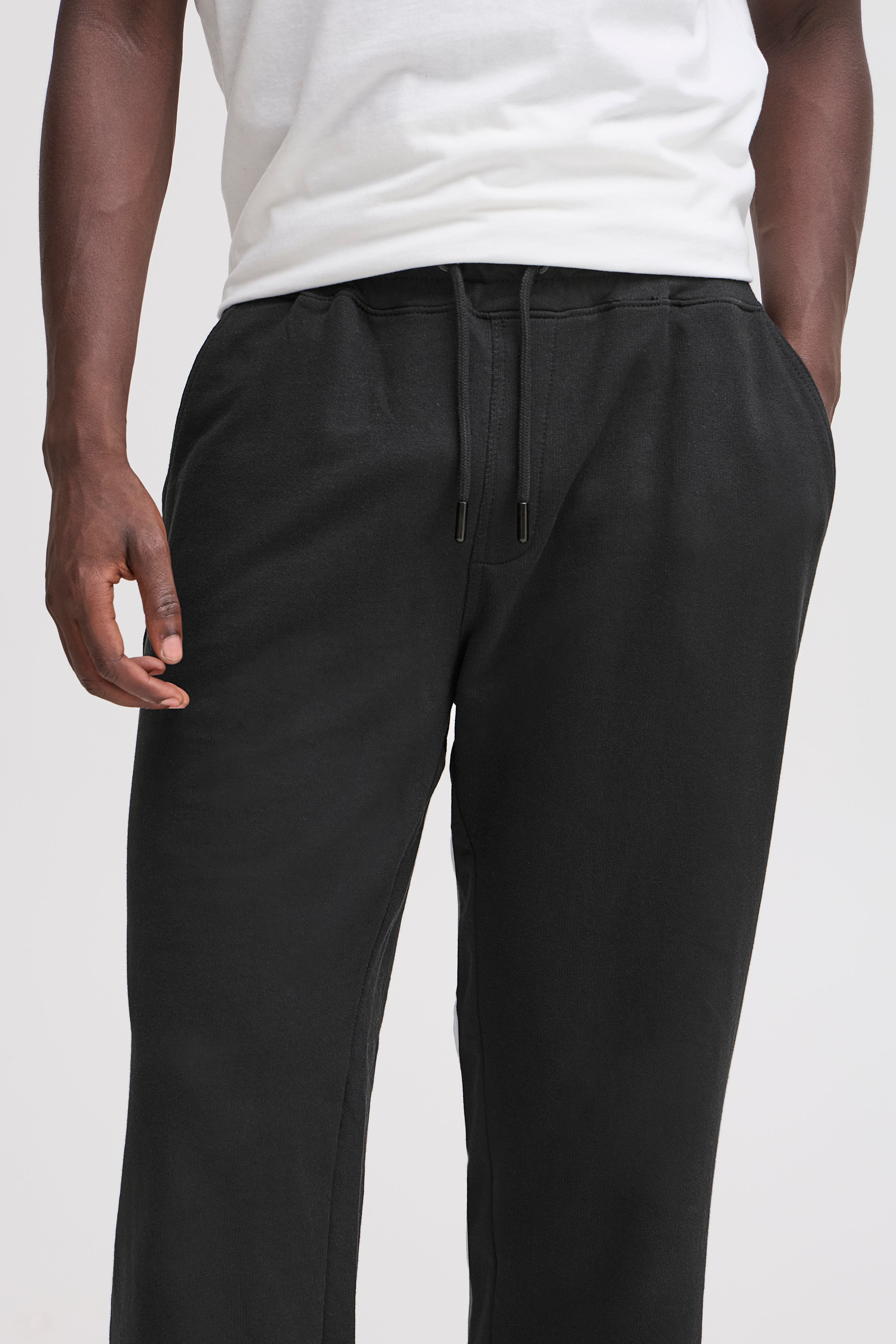 Regular Fit Loose Hem Joggers - Black