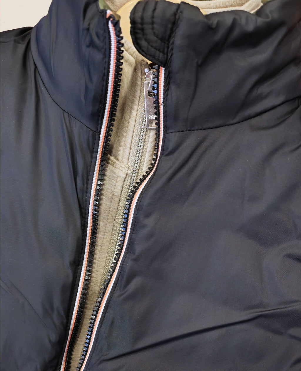 Reversible Puffer Gilet - Olive Green / Black