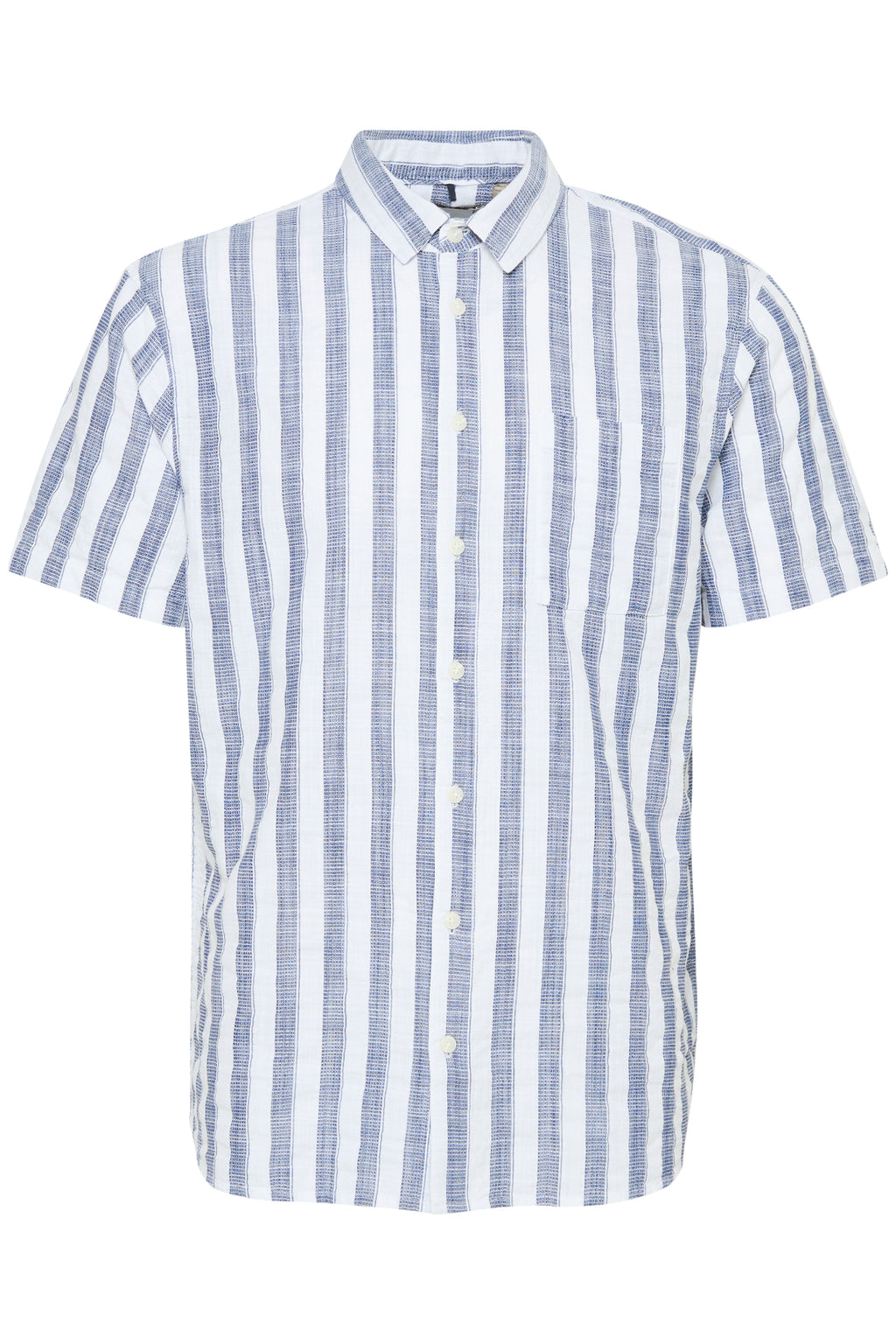 BHARUN Striped Short Sleeve Shirt - Blue