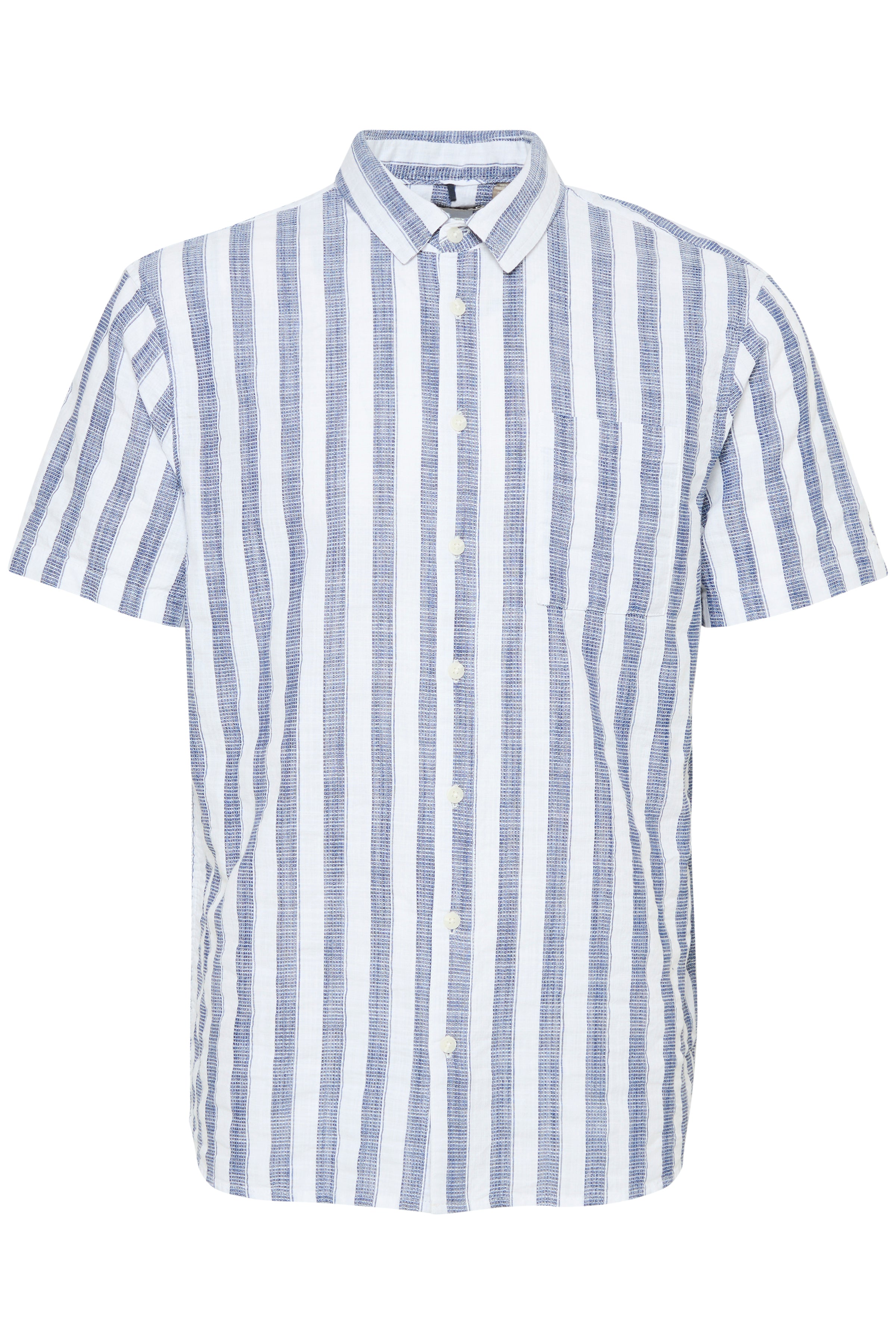 BHARUN Striped Short Sleeve Shirt - Blue