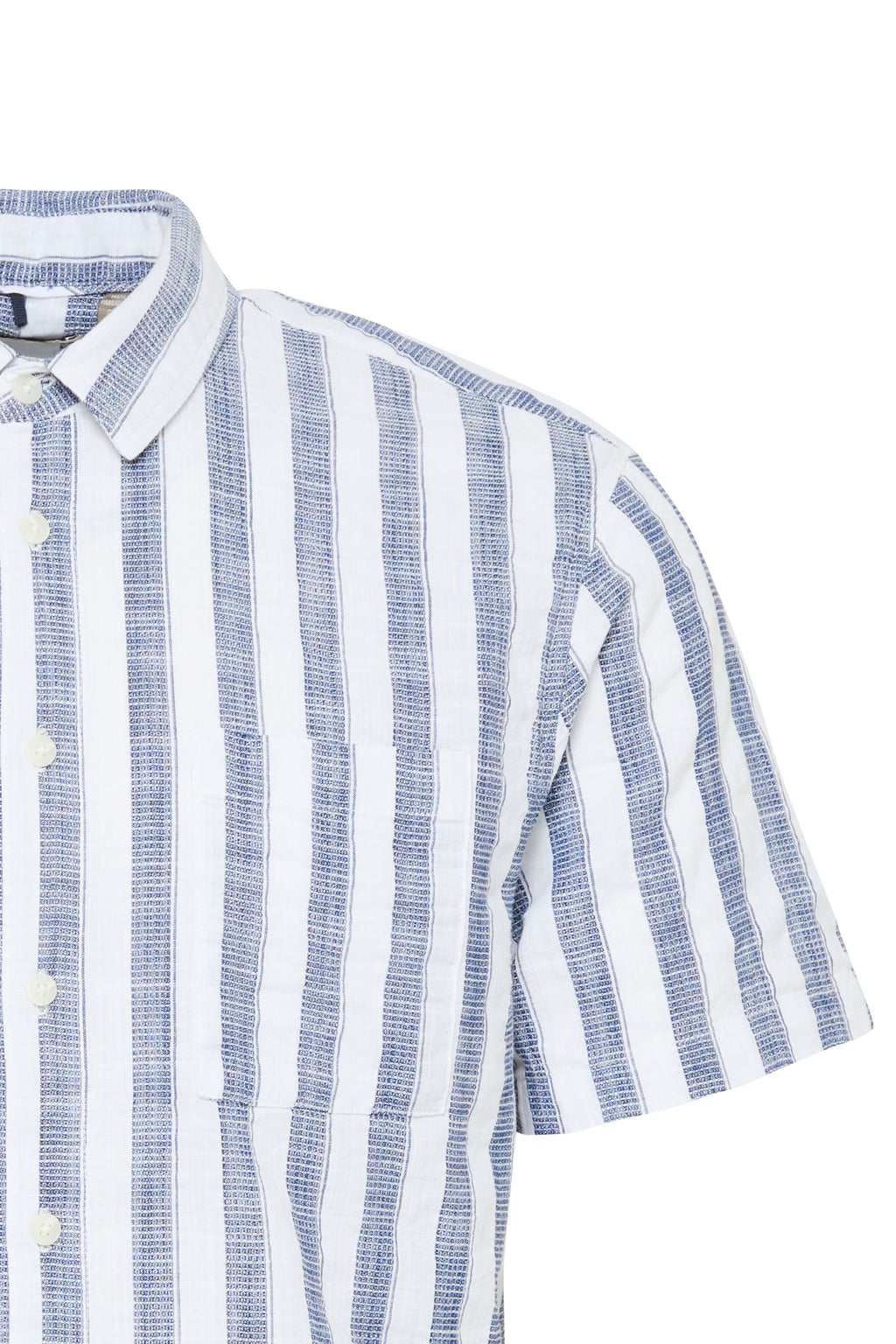 BHARUN Striped Short Sleeve Shirt - Blue