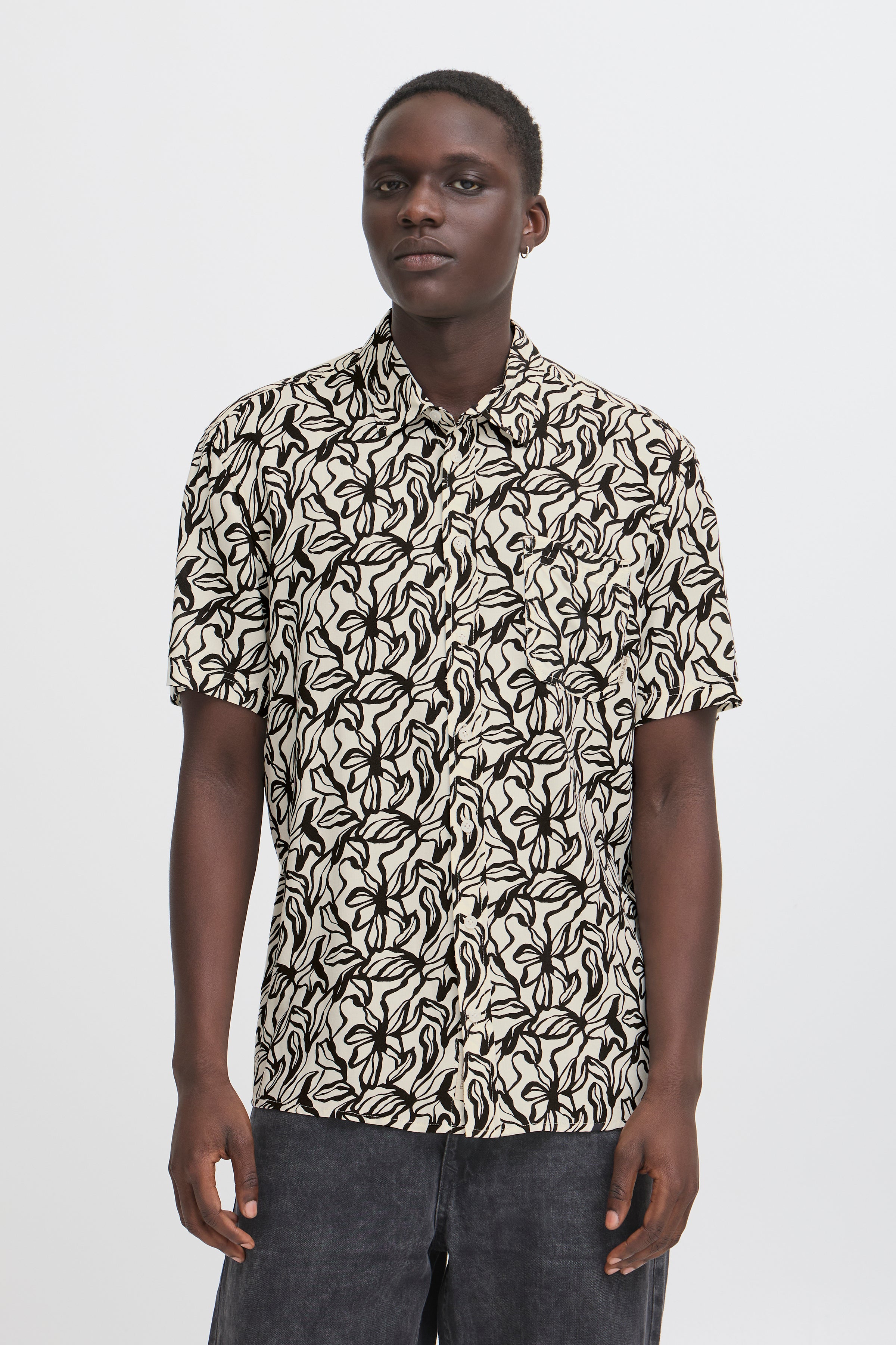 BHAVIAN Floral Shirt - Black