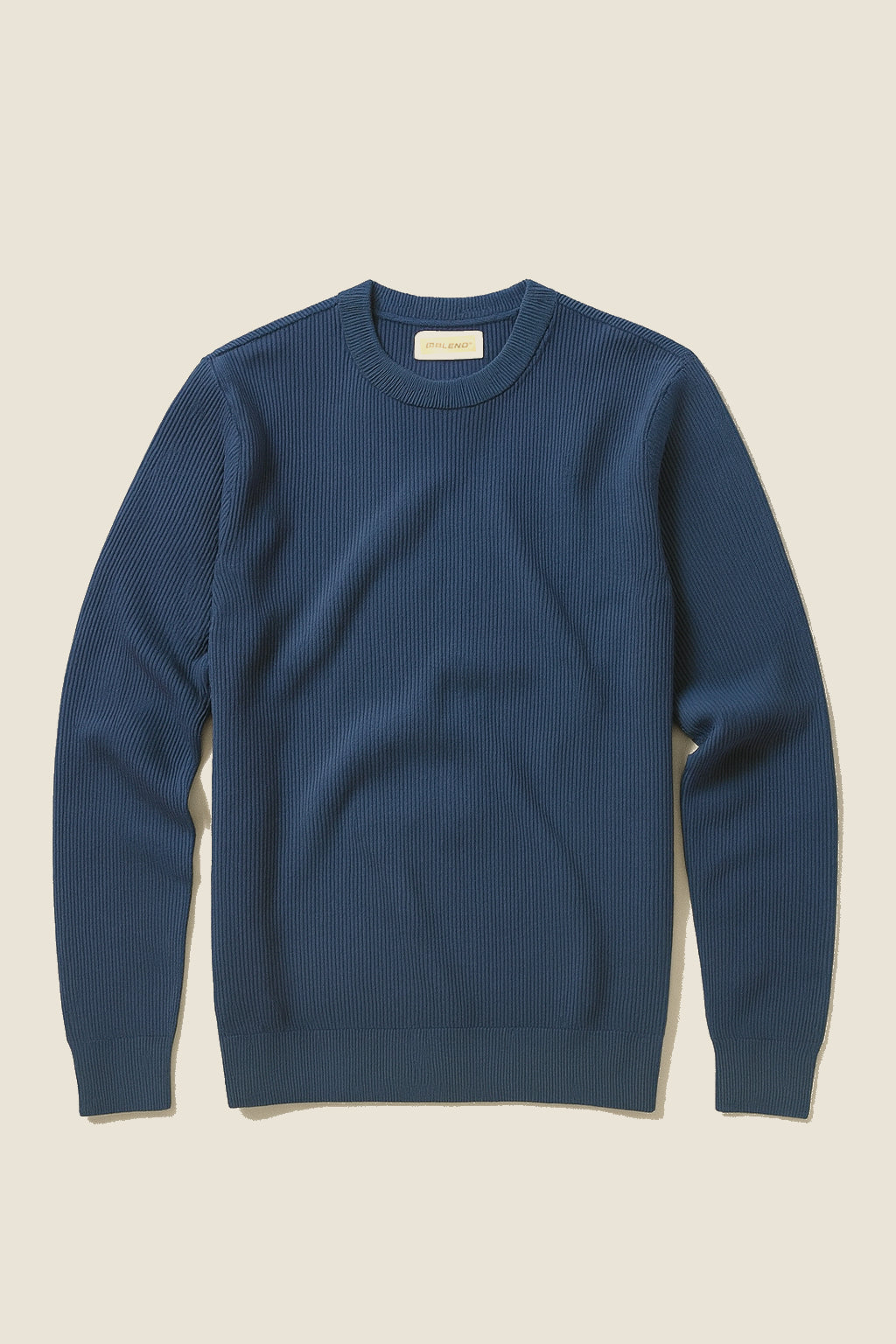 Soft Ribbed Cotton Blend Crewneck Jumper - Dress Blue