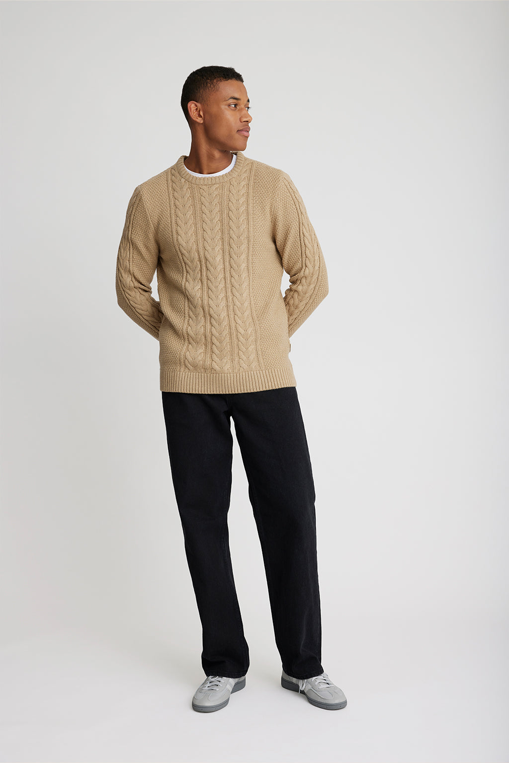 Cable Knit Woolly Jumper - Cream