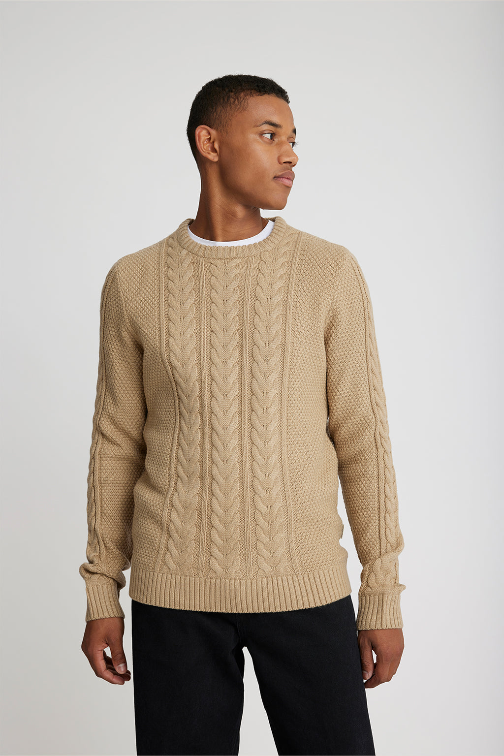 Cable Knit Woolly Jumper - Cream