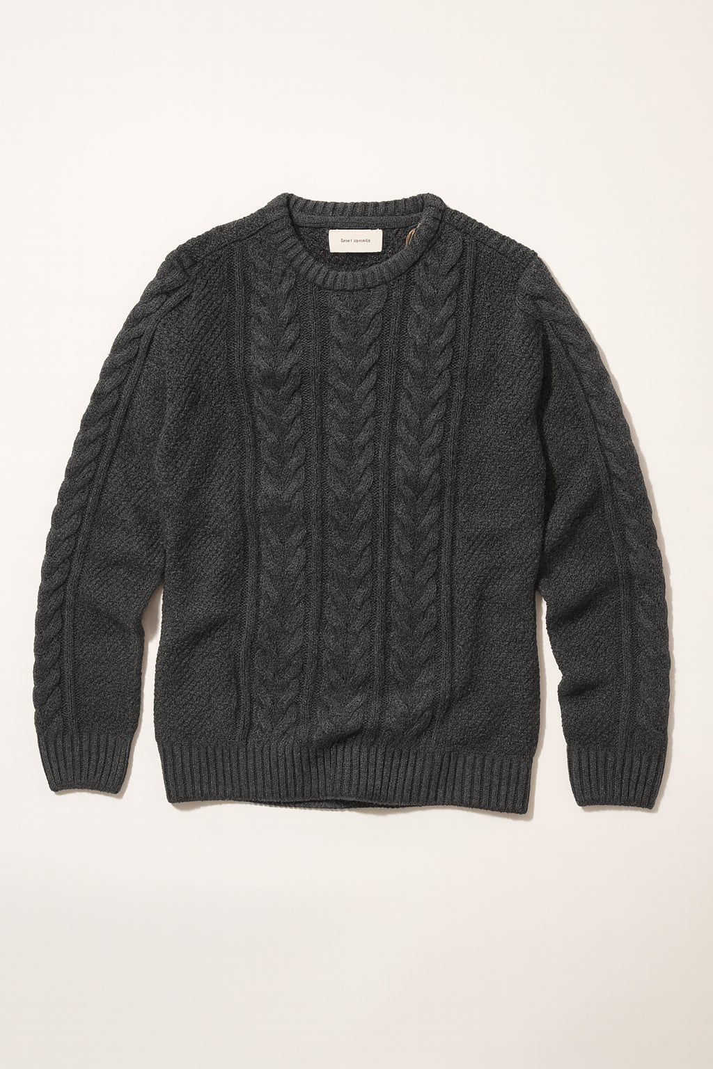 Cable Knit Woolly Jumper - Charcoal