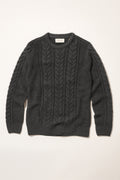 Cable Knit Woolly Jumper - Charcoal