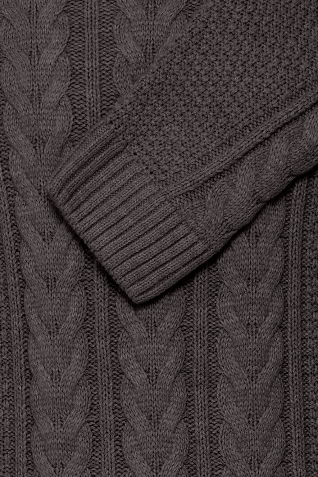 Cable Knit Woolly Jumper - Charcoal