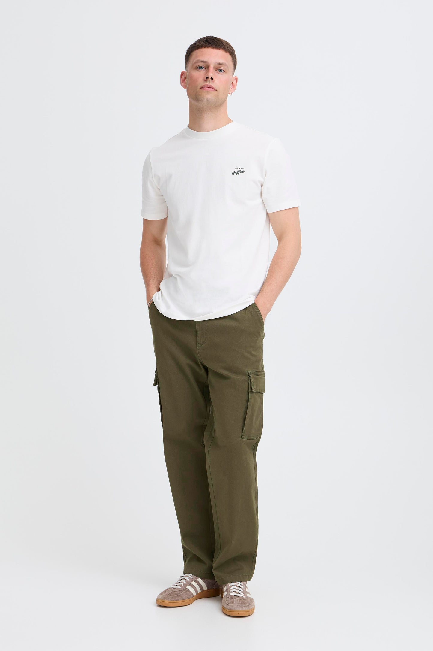 Bhnatan Relaxed Fit Cargo Bottoms - Khaki
