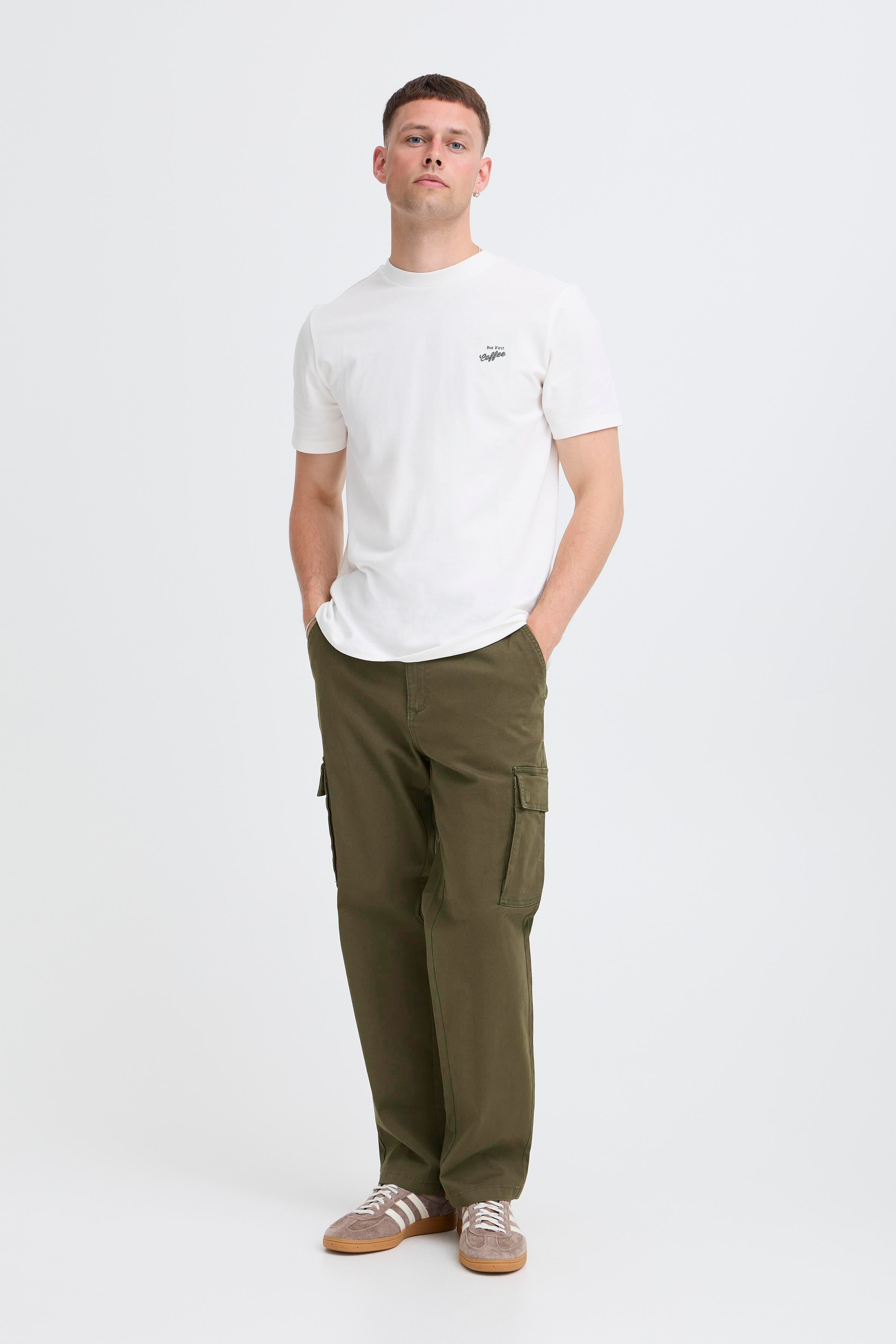 Bhnatan Relaxed Fit Cargo Bottoms - Khaki