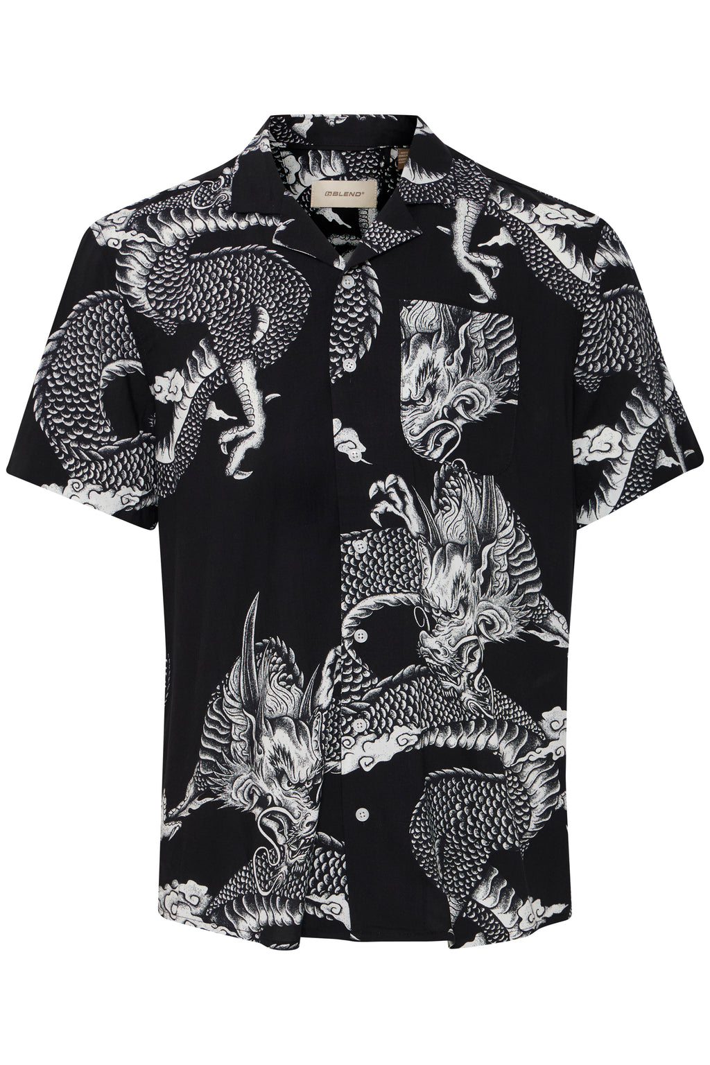 BHBADIR Oriental Dragon Shirt - Black