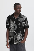 BHBADIR Oriental Dragon Shirt - Black