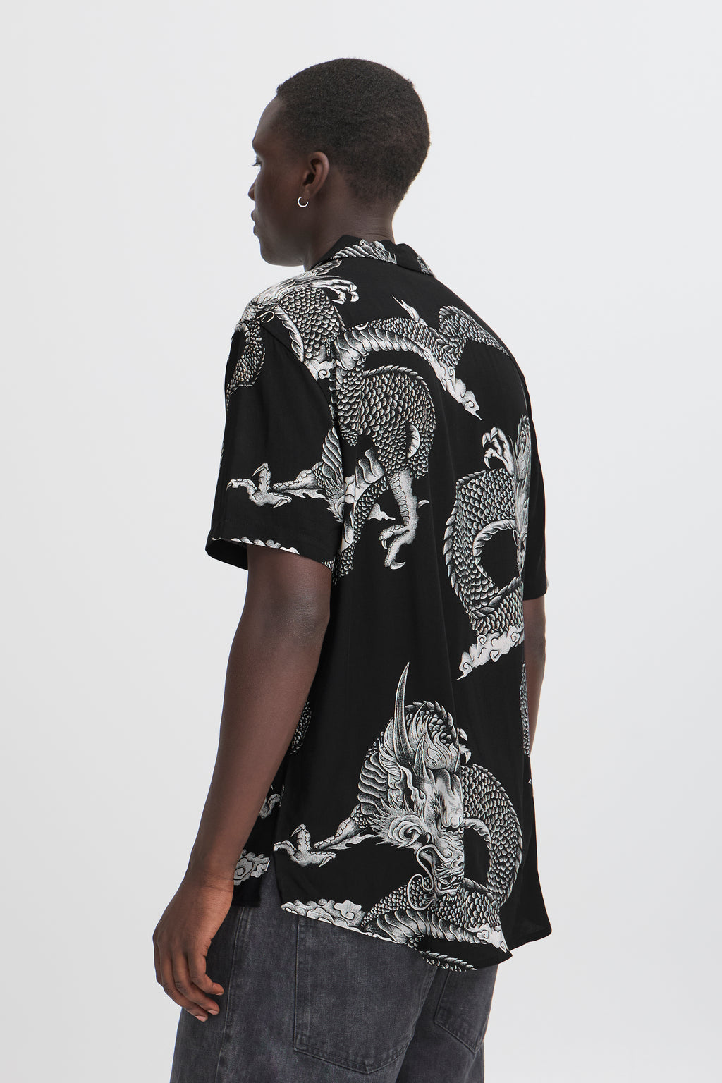 BHBADIR Oriental Dragon Shirt - Black
