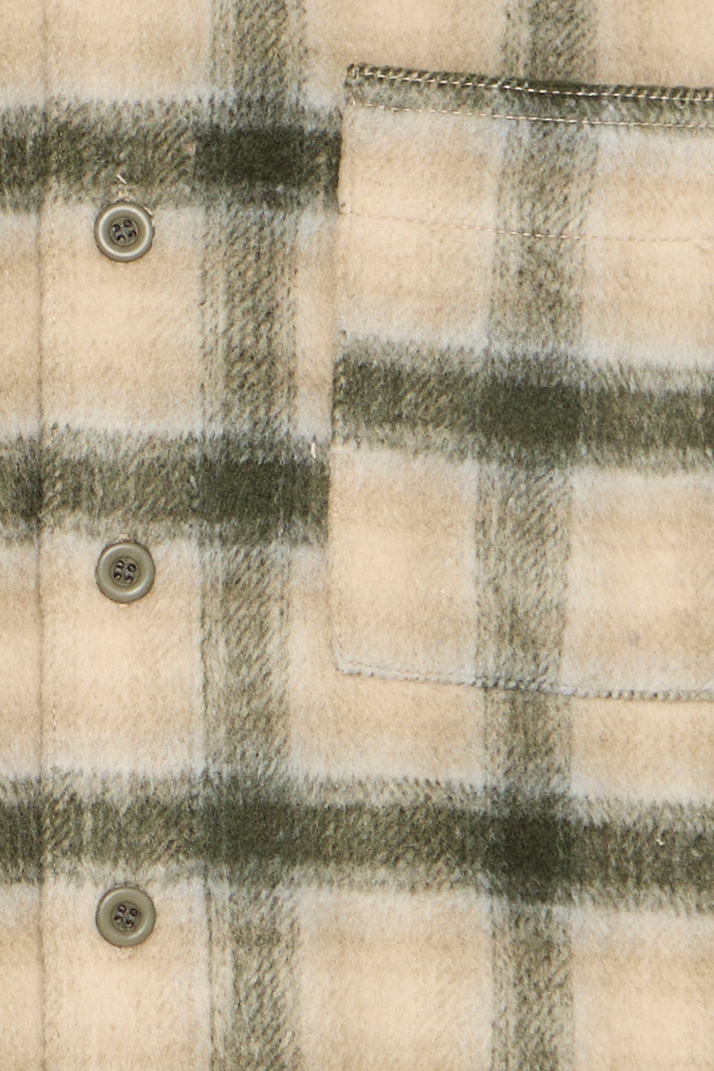 Plaid Flannel Shacket – Green & Cream