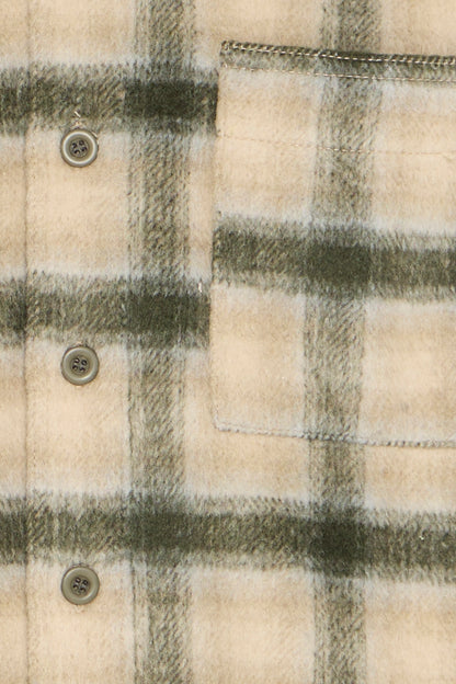 Plaid Flannel Shacket – Green & Cream