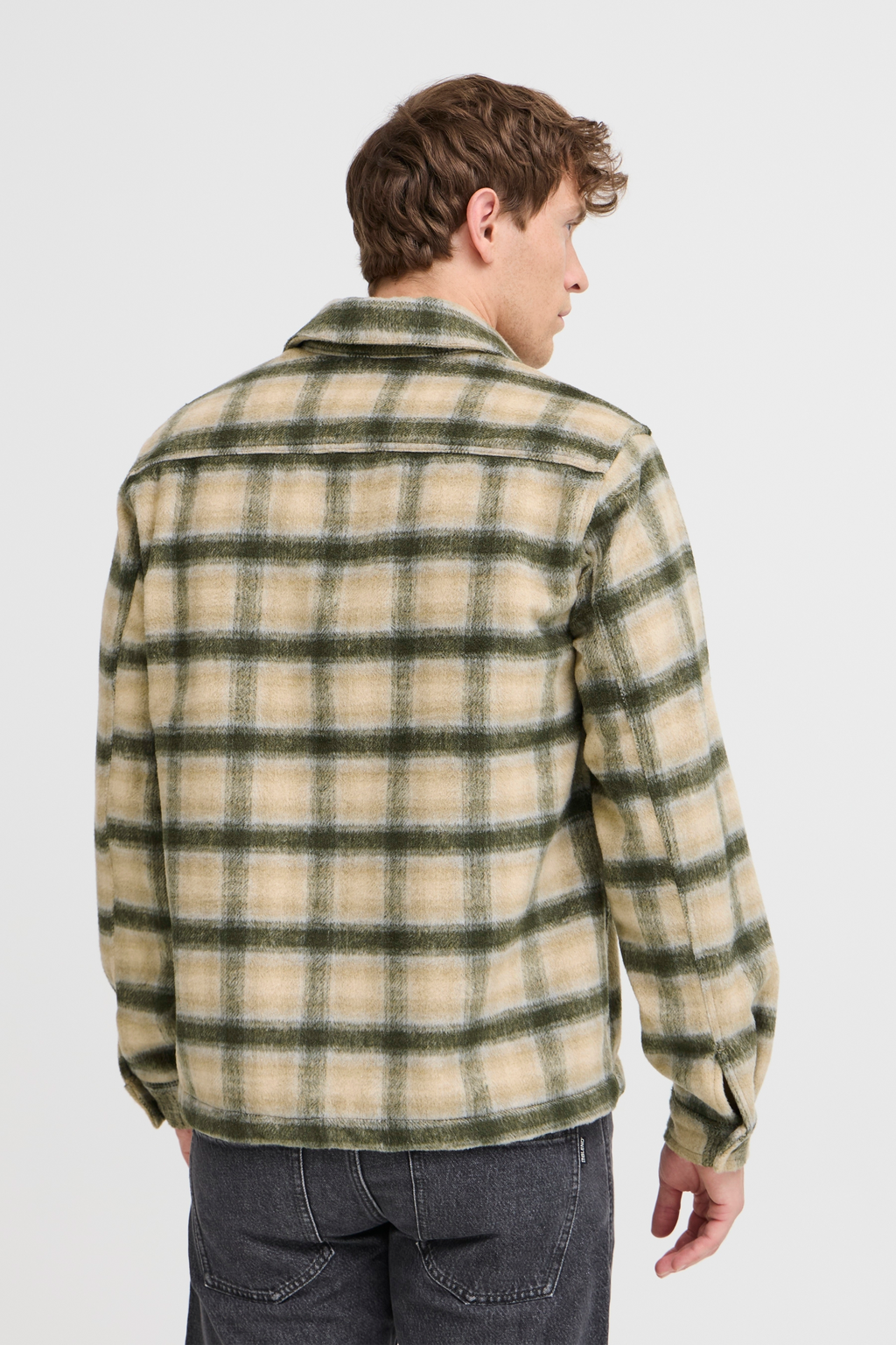 Plaid Flannel Shacket – Green & Cream