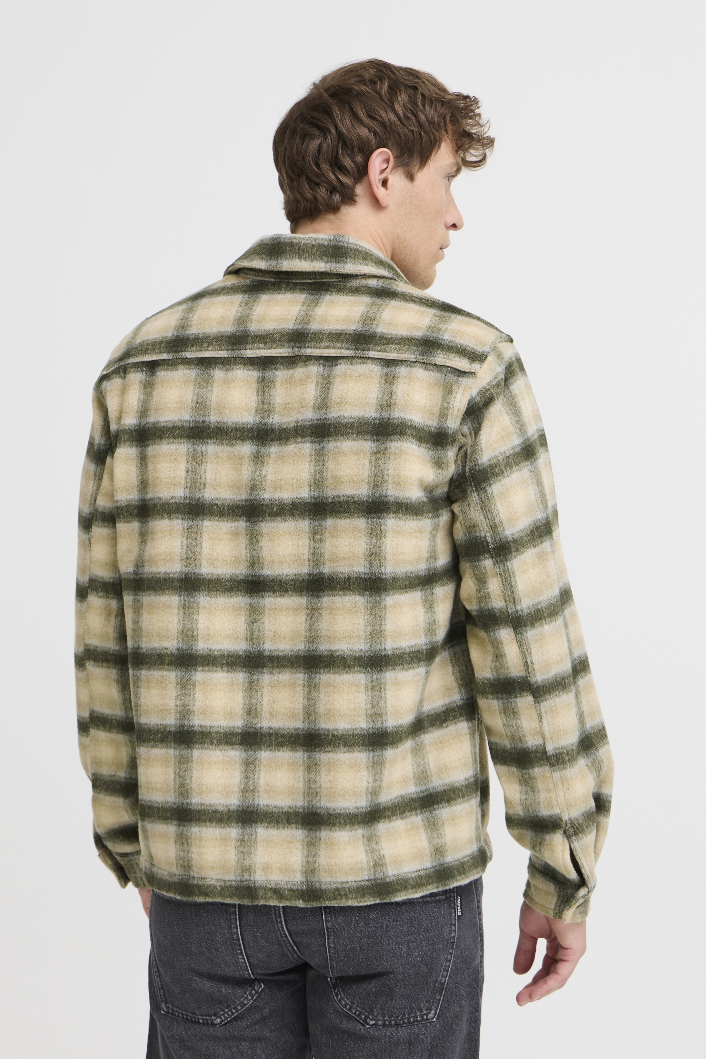 Plaid Flannel Shacket – Green & Cream