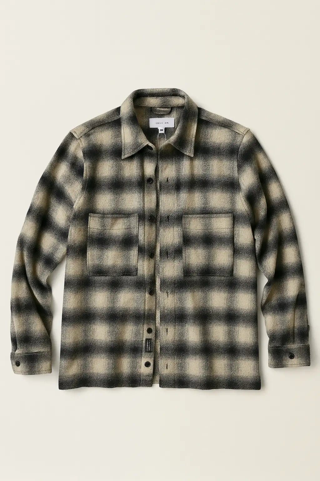 Plaid Flannel Shacket – Black & Cream