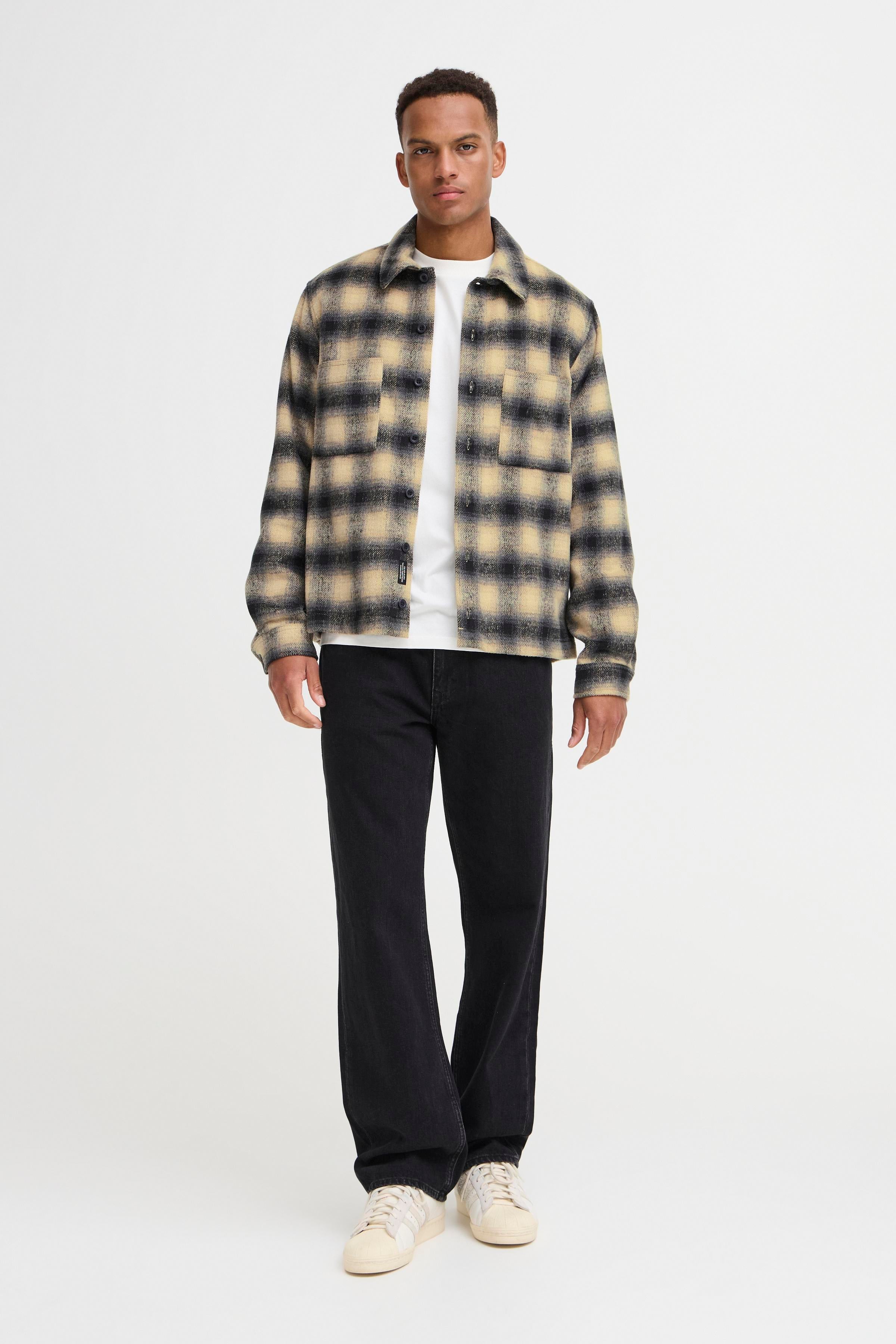 Plaid Flannel Shacket – Black & Cream