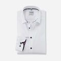 Olymp Luxor Body Fit - White Navy Floral Detail