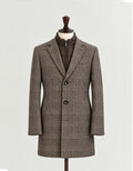 Bugatti Glen Plaid Check Overcoat - Brown