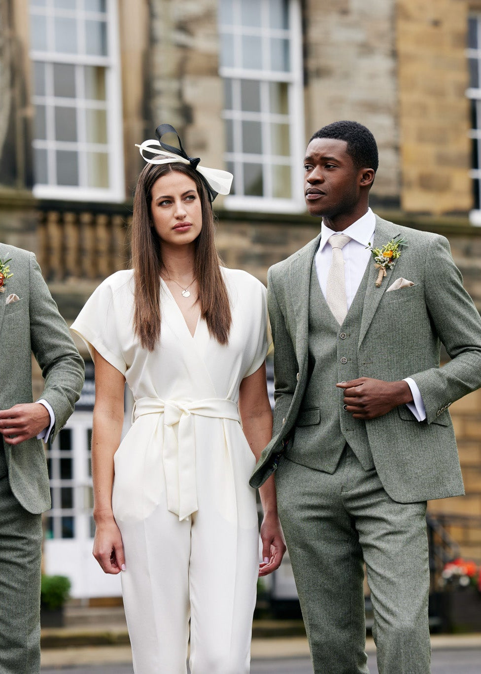 Jude Tweed Suit Jacket - Sage Green