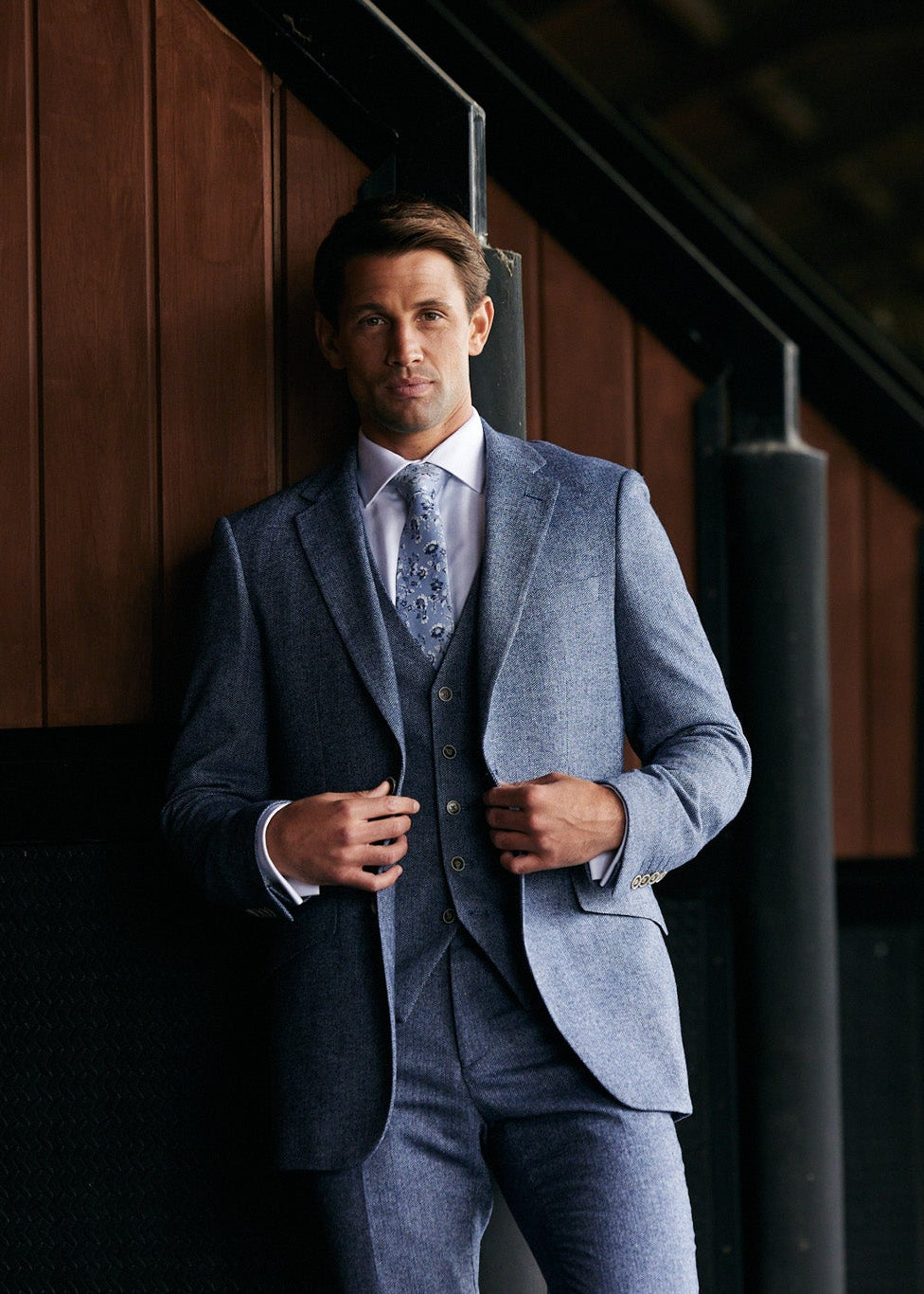 Jude Tweed Suit Jacket - Blue