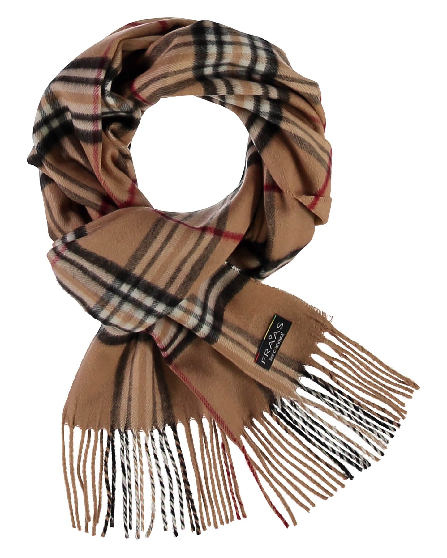 Cashmink Plaid Check Scarf - Camel