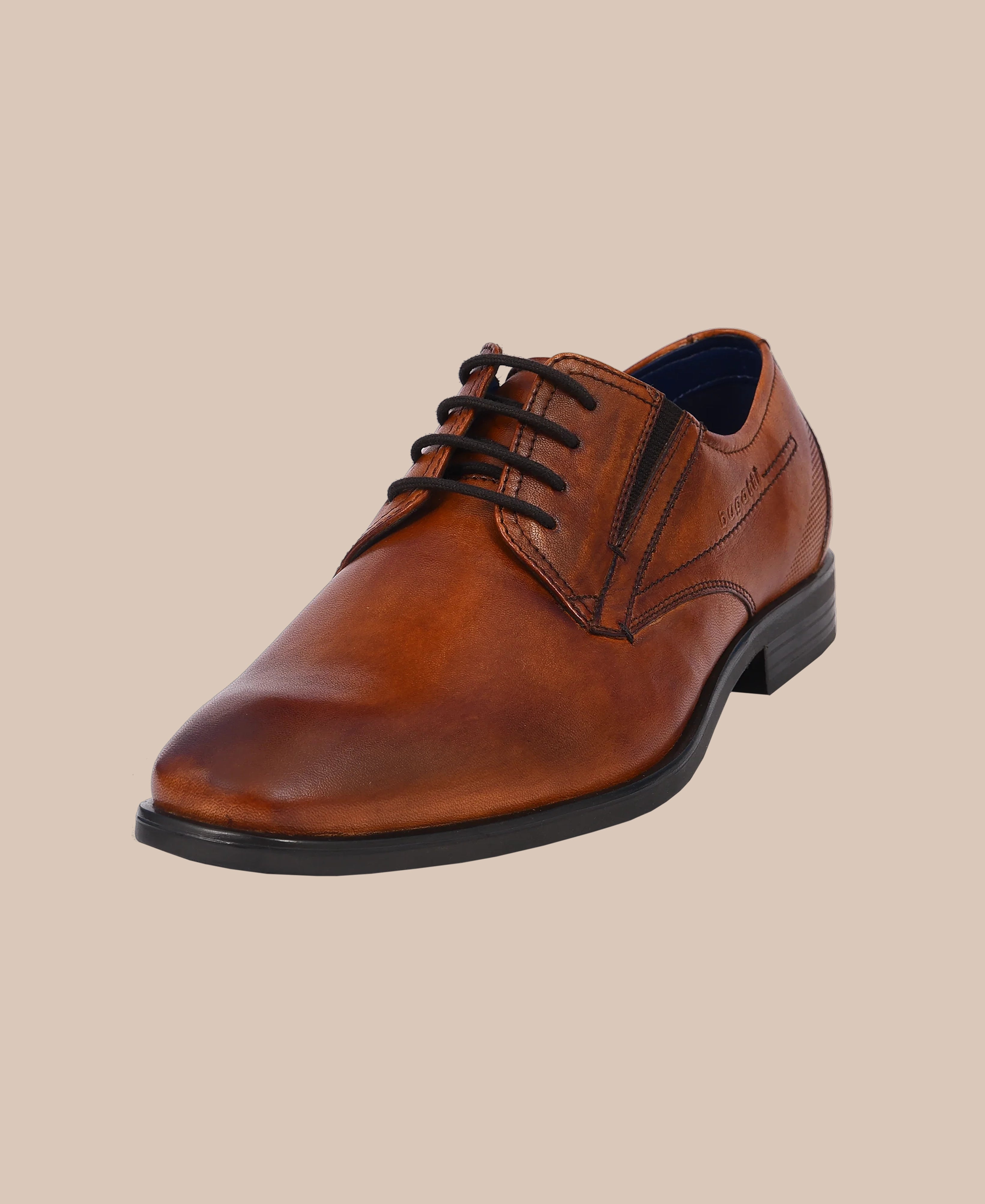 Bugatti Leather Lace-Up Shoes - Cognac