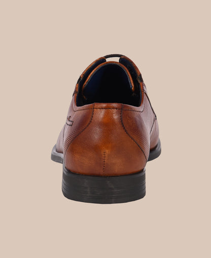 Bugatti Leather Lace-Up Shoes - Cognac