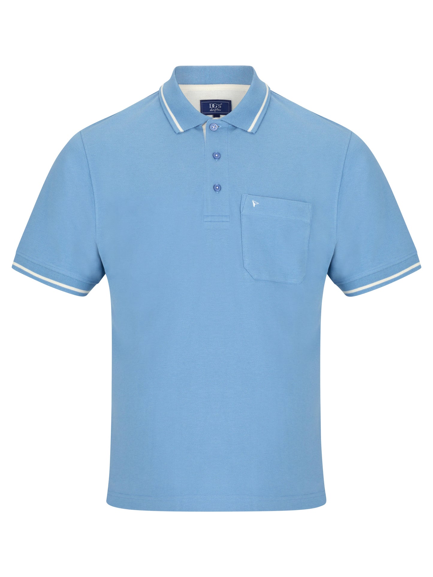 DG's Drifter Short Sleeve Polo Top - Sky Blue