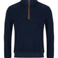 Cotton-Rich Quarter Zip - Dark Blue
