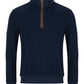 Cotton-Rich Quarter Zip - Dark Blue