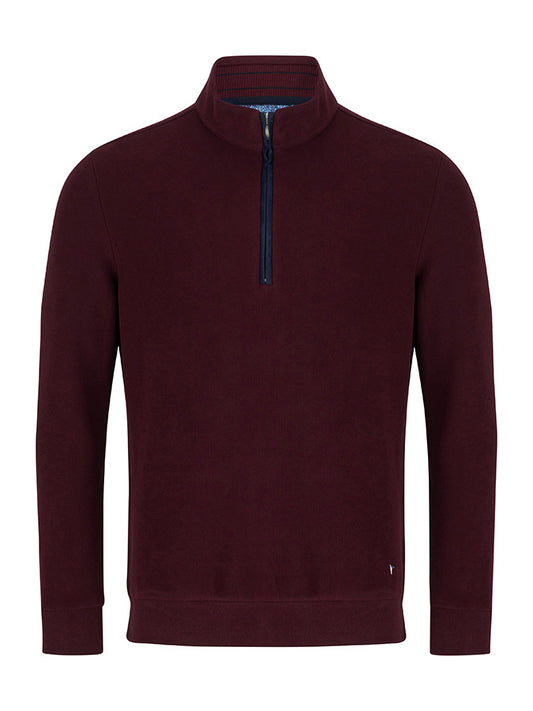 Cotton-Rich Quarter Zip - Burgundy