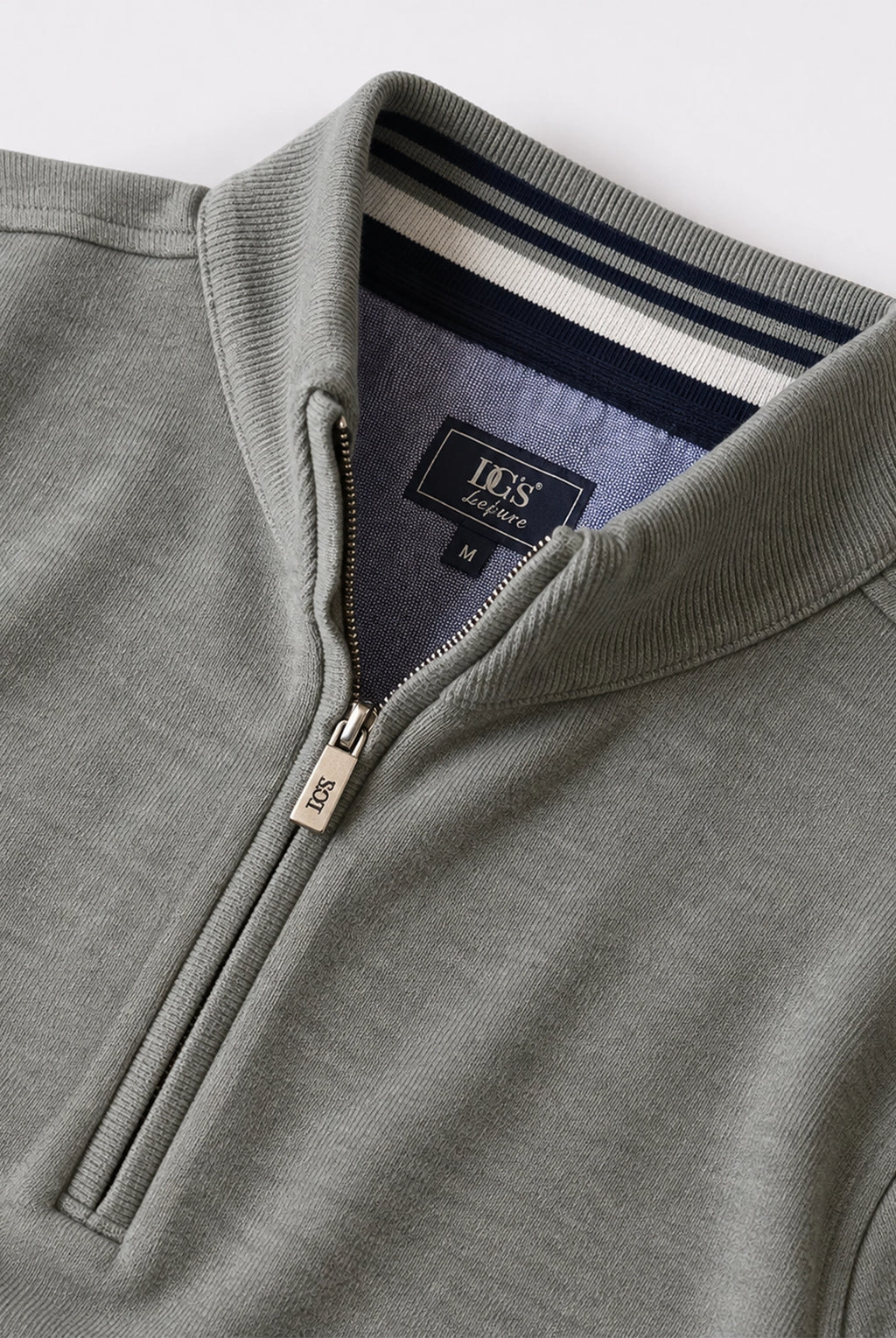 Super Soft Cotton 1/4 Zip Jumper - Light Green