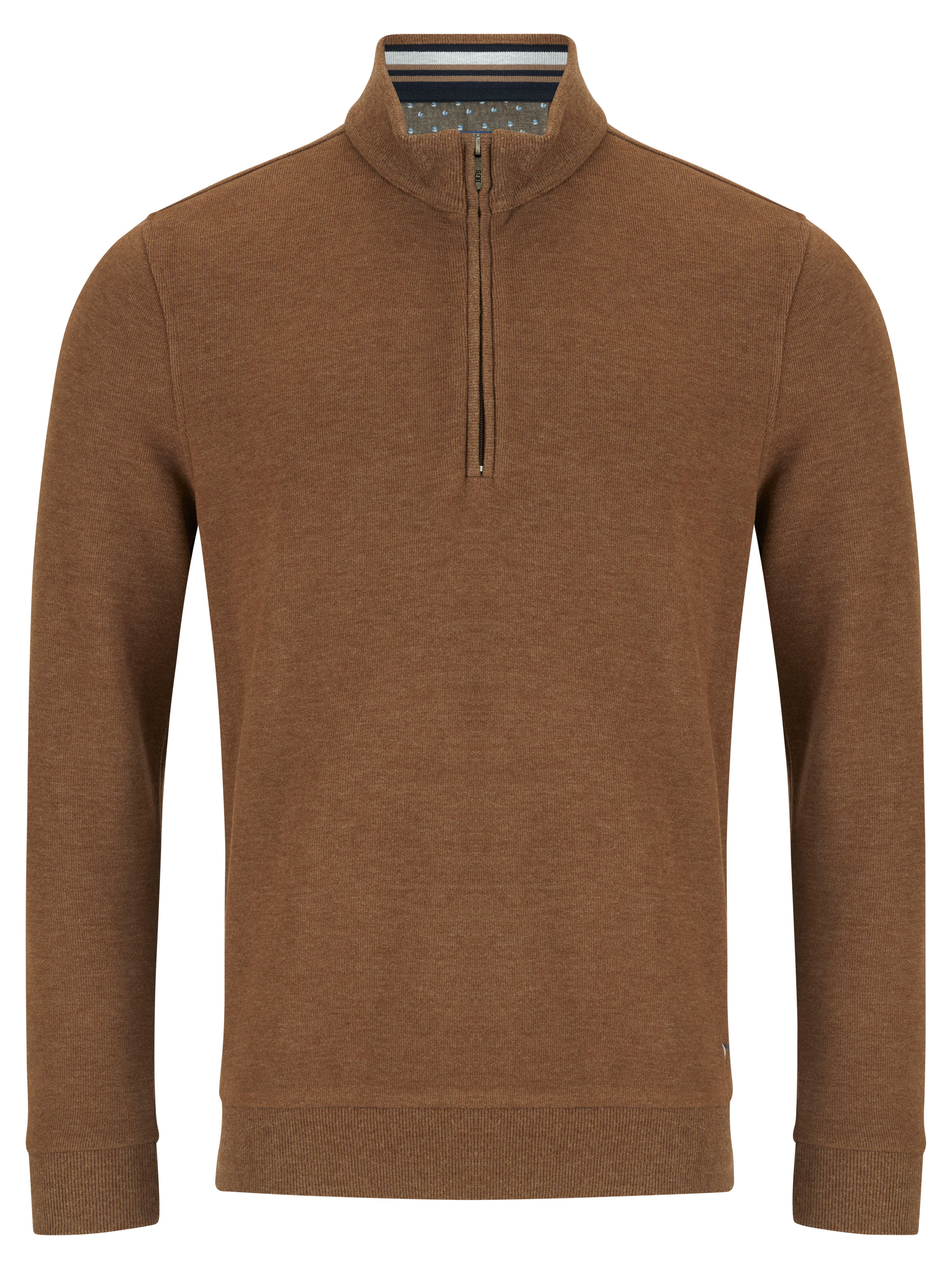 Super-Soft Cotton Rich Quarter Zip - Camel